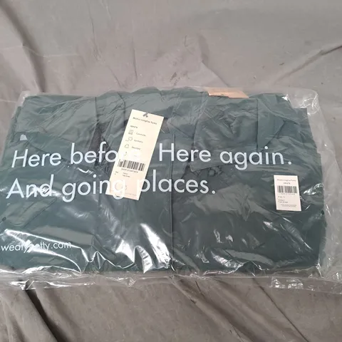 BAGGED SWEATY BETTY MOTION LONGLINE PARKA TREK GREEN SMALL 