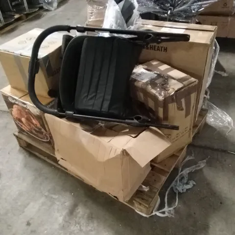 PALLET OF ASSORTED HOUSEHOLD GOODS AND PRODUCTS TO INCLUDE; PRAM PARTS, OUTDOOR WATER PLAY INFLATABLE, MICROWAVE OVEN ETC