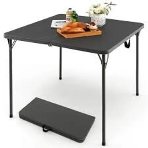 BOXED COSTWAY GREY FOLDING CAMPING TABLE WITH HANDLE