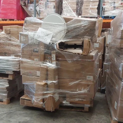 PALLET CONTAINING A LARGE ASSORTMENT OF CONSUMER PRODUCTS INCLUDING: BATHROOM MIRRORS, LADDER ECT