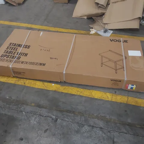 BOXED VOGUE GJ509 STAINLESS STEEL TABLE WITH UPSTAND
