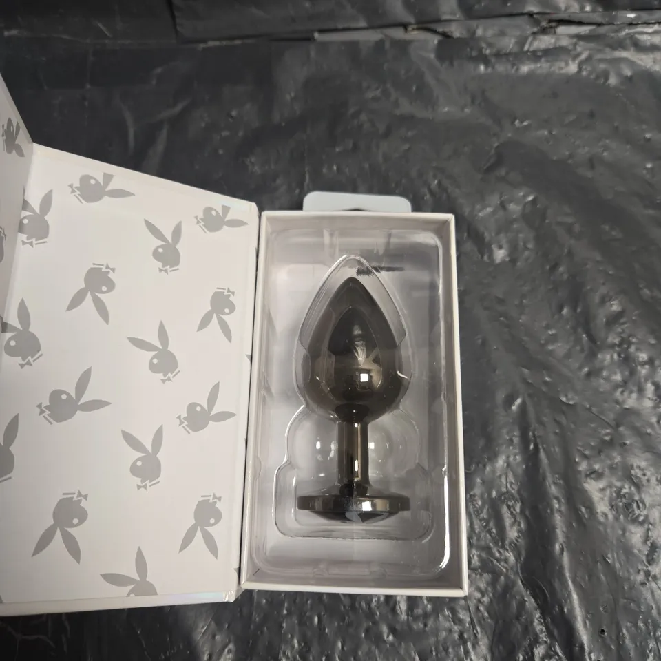 PLAYBOY PLEASURE TUX LARGE BUTT PLUG – BOXED, METALLIC BLACK
