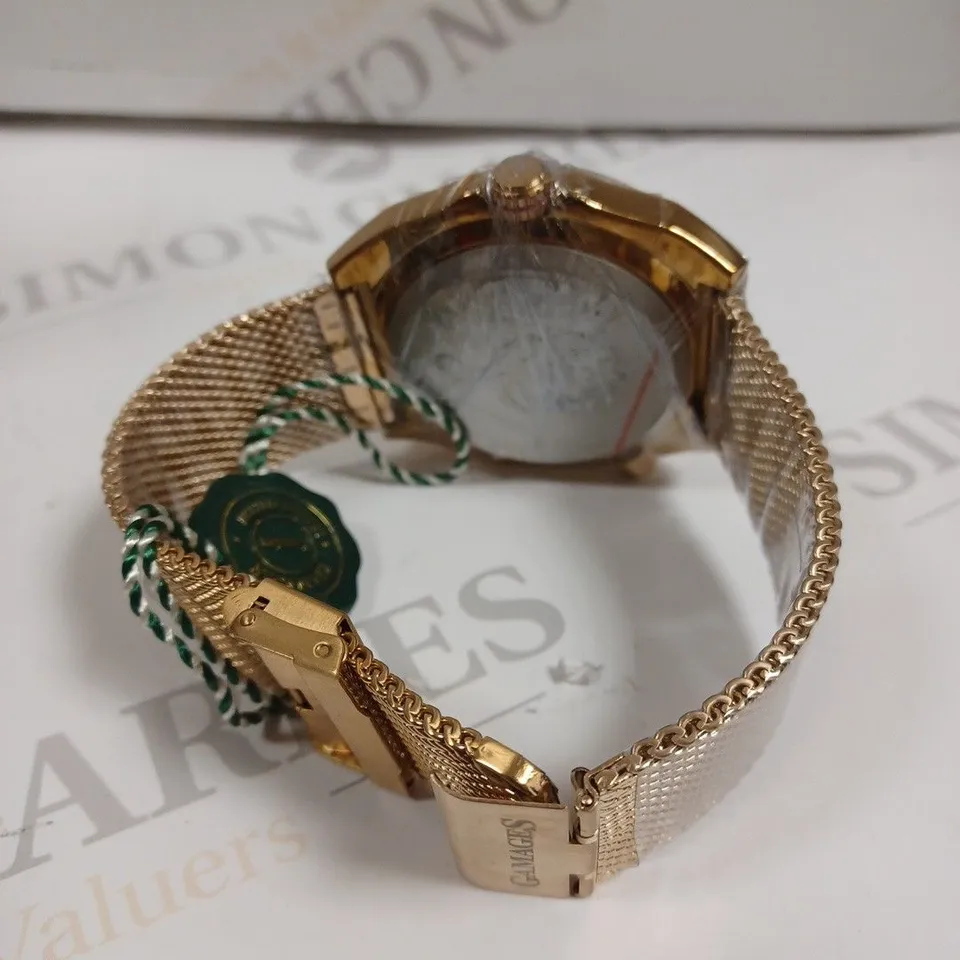 GAMAGES LONDON ATLAS ROSE MESH STRAP WATCH 