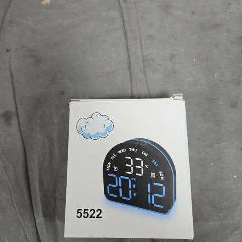 BOX OF APPROXIMATELY 15 ASSORTED ITEMS TO INCLUDE: ALARM CLOCK AND YARN