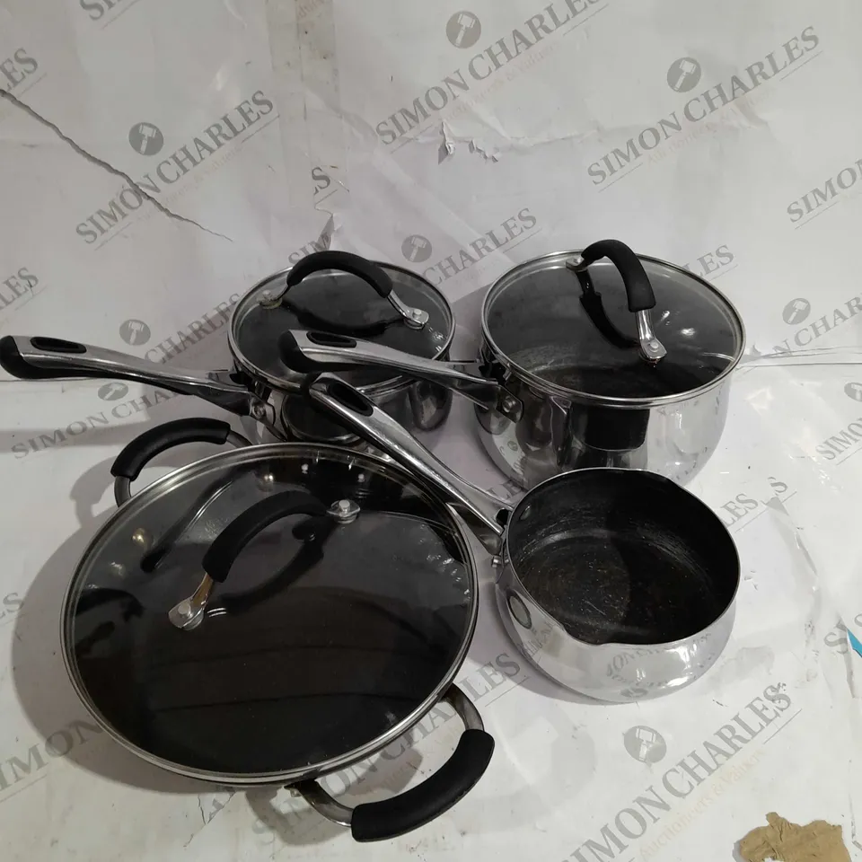 BOXED 4 PEICE PAN SET IN BLACK