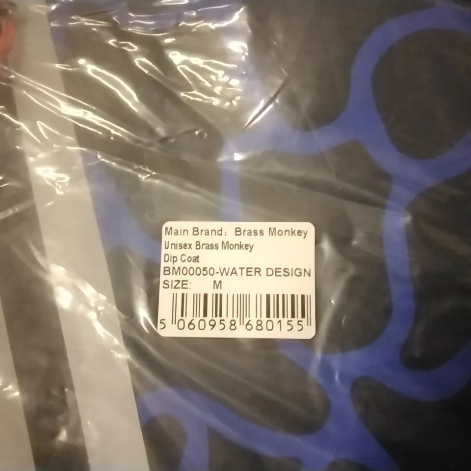 BRAND NEW BAGGED BRASS MONKEY UNISEX DIP COAT - WATER DESIGN // SIZE: M