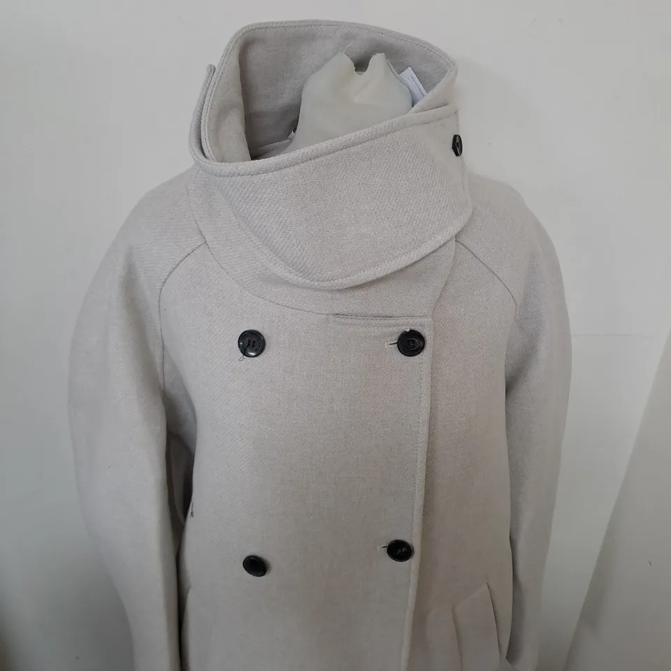 KAREN MILEN ITALIAN WOOL BLEND HIGH NECK ROUNDED COAT SIZE 8