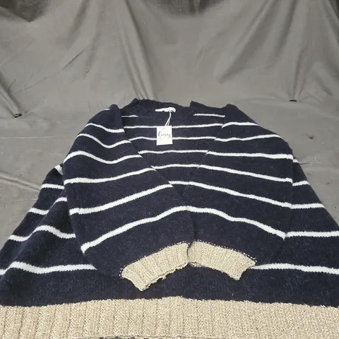 NEXT NAVY & WHITE STRIPED KNIT CARDIGAN, WOMEN'S, UK 14-16 (EU 44/46)