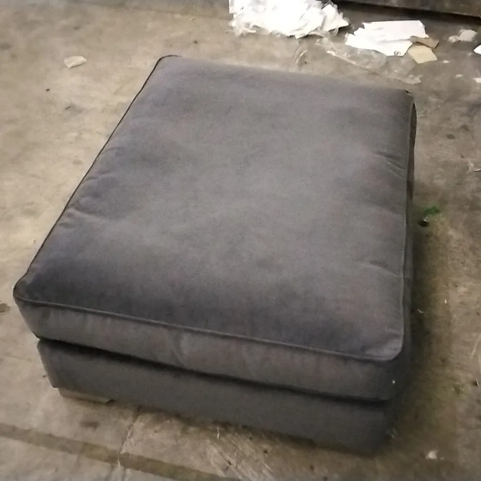 THE LOUNGE COMPANY GREY FABRIC LARGE FOOTSTOOL