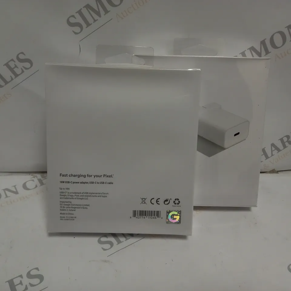 2 BRAND NEW BOXED AND SEALED GOOGLE PIXEL 18W USB-C POWER ADAPTER 