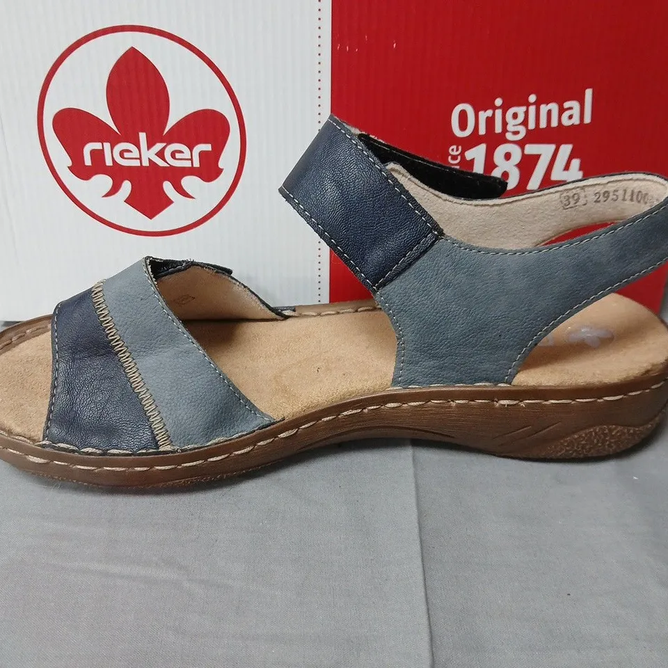 BOXED PAIR OF RIEKER ANTISTRESS SANDALS IN BLUE - UK 6