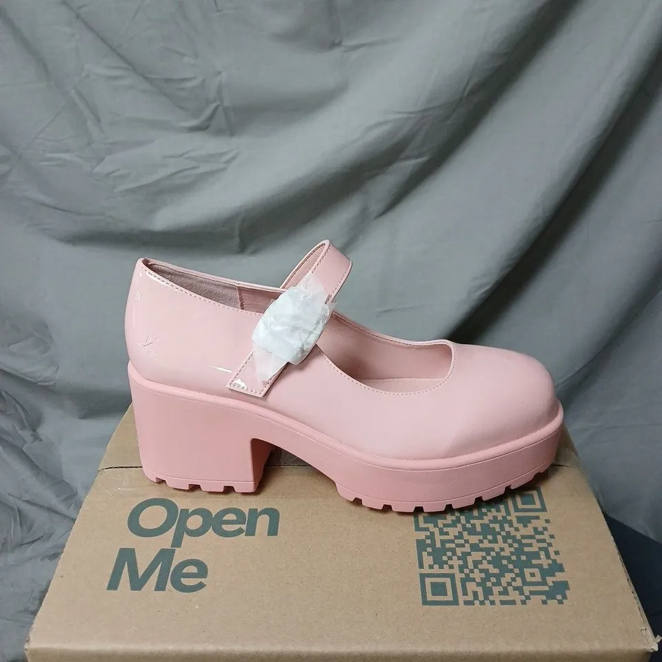 KOI PINK PATENT MARY JANE SHOES WITH BUCKLE STRAP – PLATFORM HEEL SIZE 6