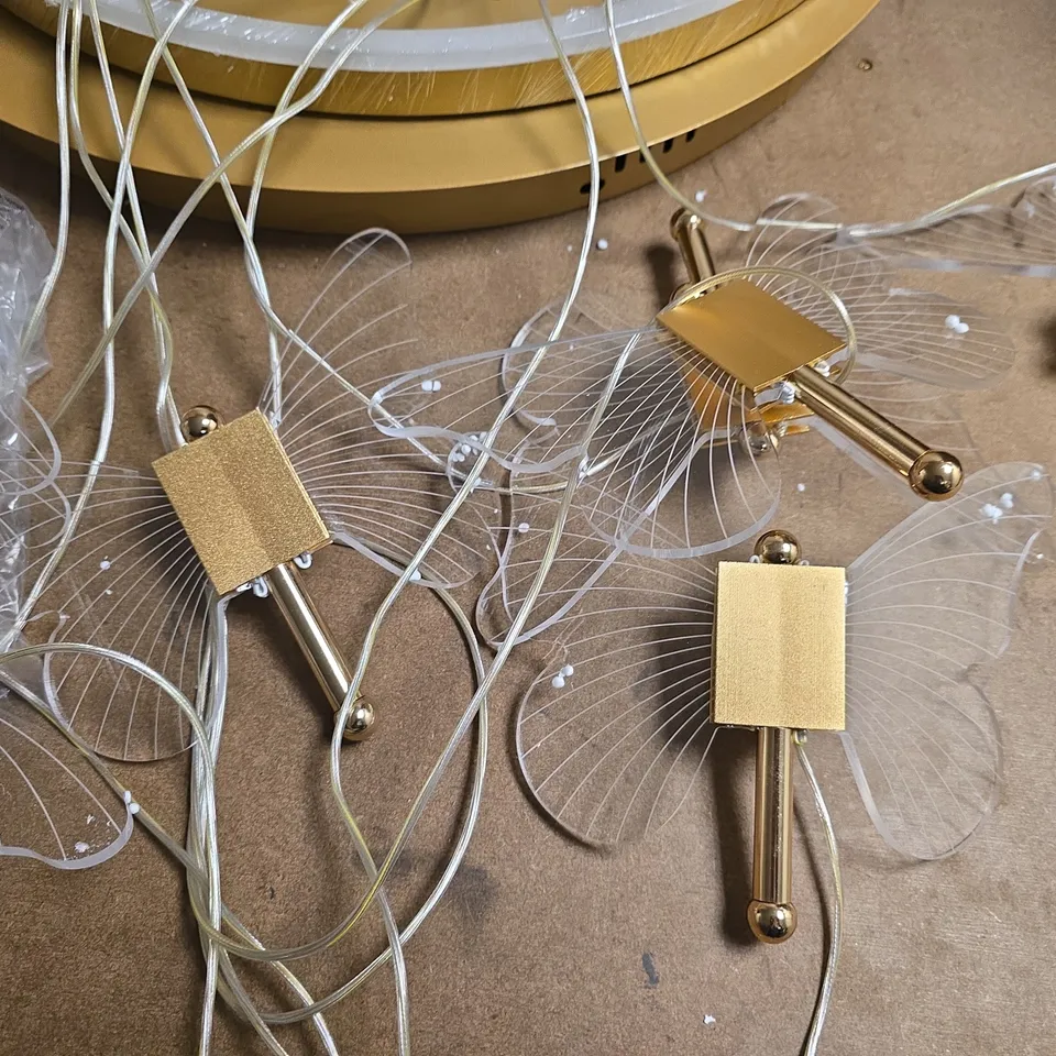 GOLD TONE CIRCULAR LED HANGING CEILING LIGHT