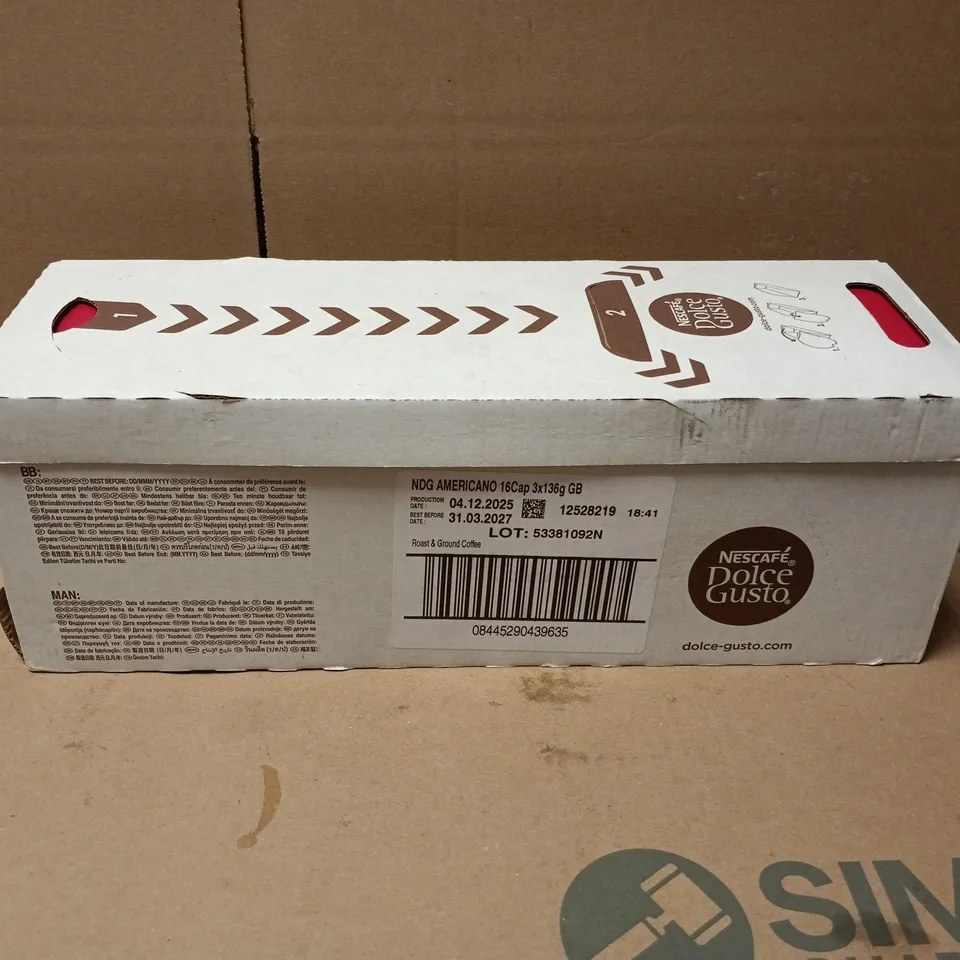 3 X NESCAFE DOLCE GUSTO AMERICANO COFFEE 136G 
