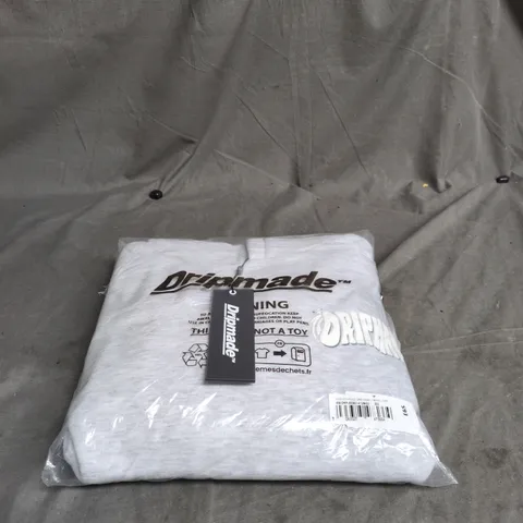 DRIPMADE HOODIE GREY/BONE WITH TAGS, SMALL