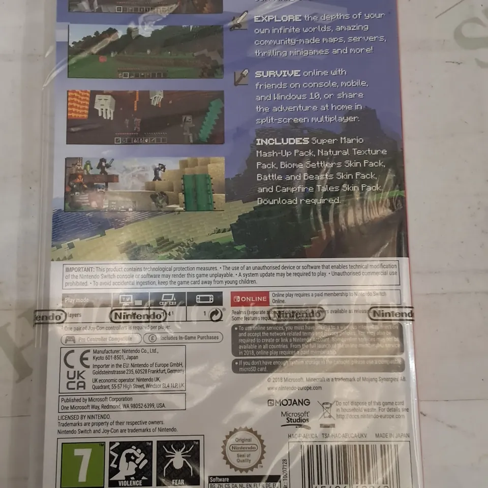 SEALED MINECRAFT FOR NINTENDO SWITCH