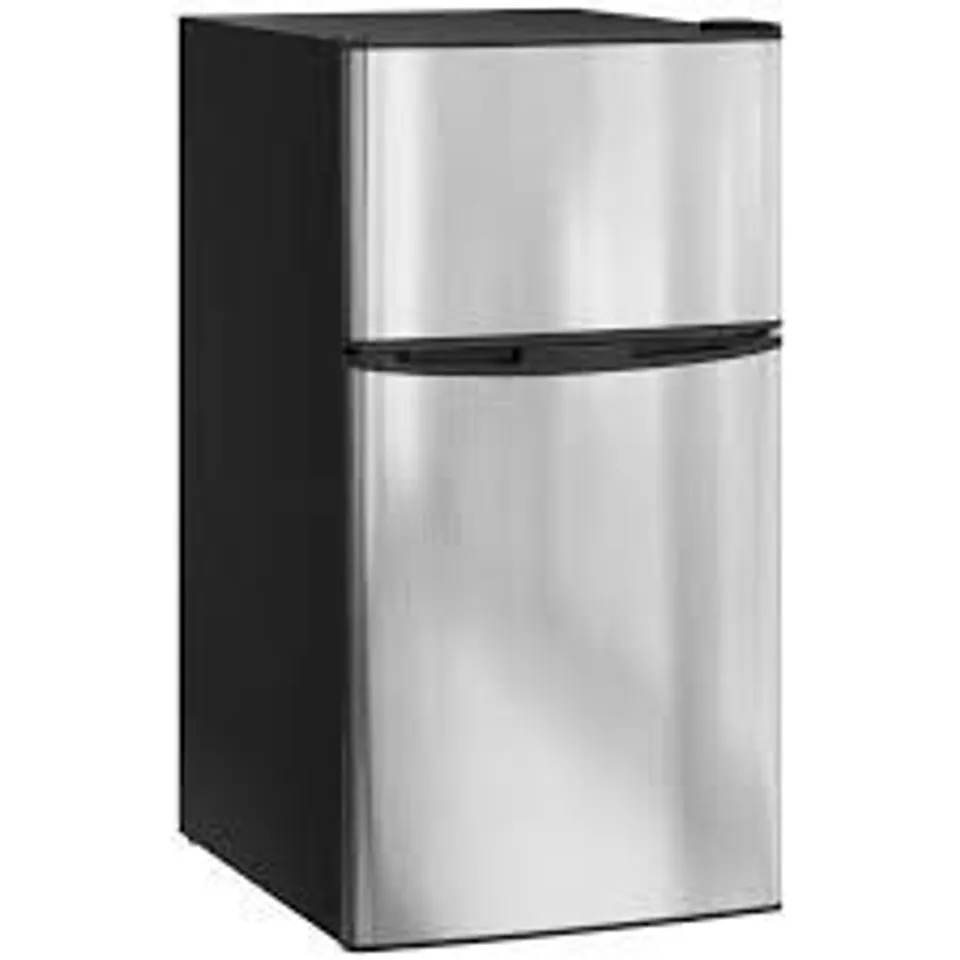 BOXED HOMCOM 88L UNDER COUNTER FRIDGE FREEZER - BLACK/SILVER