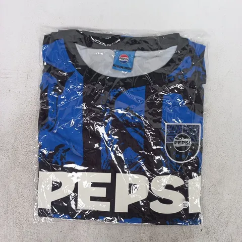 BAGGED PEPSI FOOTBALL JERSEY IN BLACK/BLUE SIZE XL