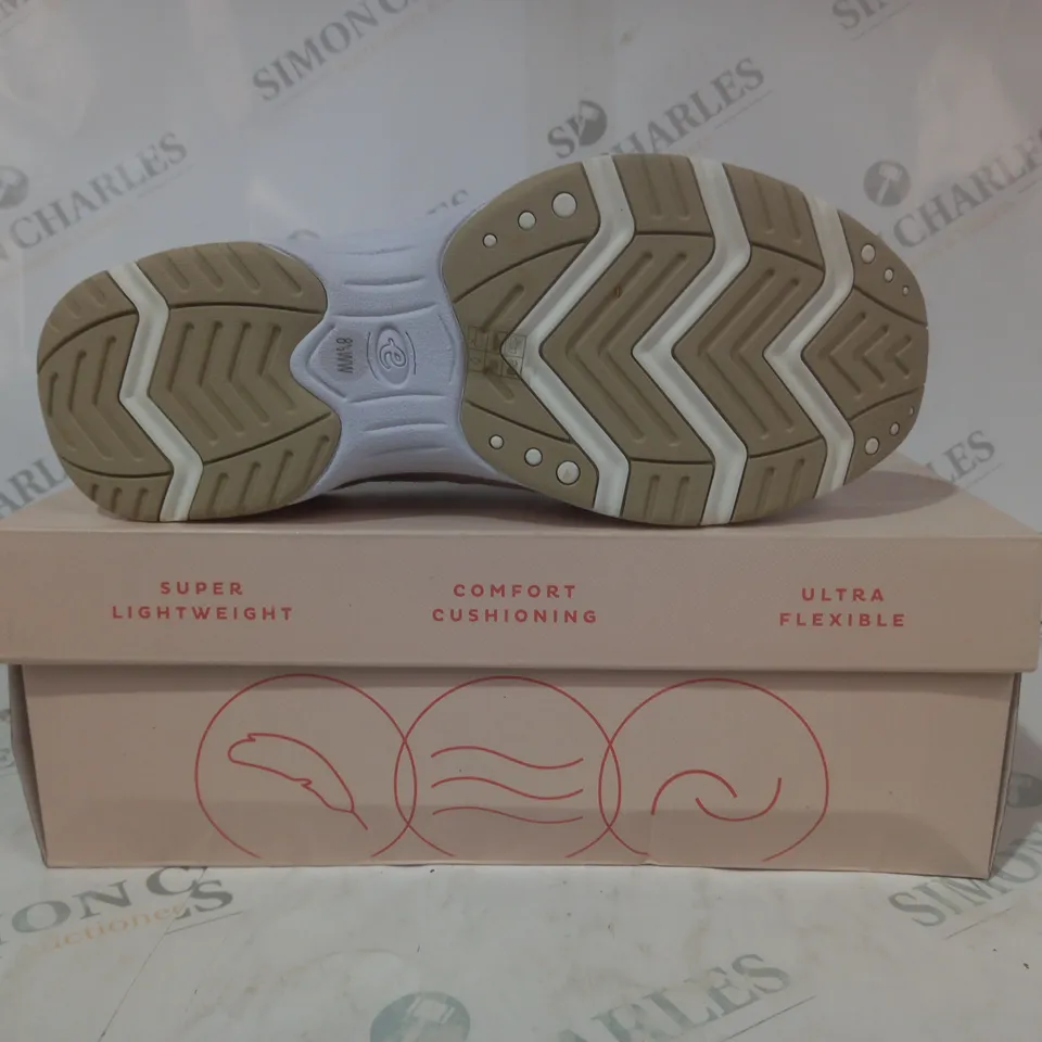 BOXED PAIR OF EASY SPIRIT SLIP-ON SHOES MULES IN PINK/BEIGE EU SIZE 39