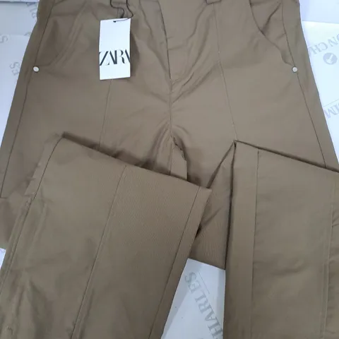 ZARA KHAKI GREEN TROUSERS - UK 31