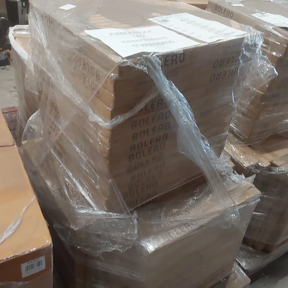 PALLET CONTAINING A VERY LARGE QUANTITY OF BRAND NEW BOXED BOLERO ALUMINIUM TABLE TOPS 