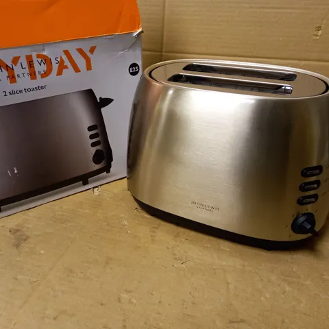 JOHN LEWIS ANYDAY 2 SLICE TOASTER STAINLESS STEEL FINISH