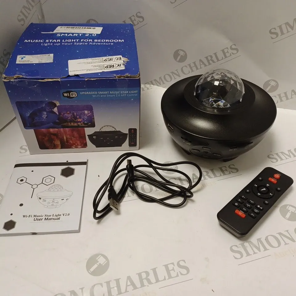 BOXED WI-FI SMART MUSIC STAR LIGHT V2.0, WITH REMOTE CONTROL, USB CABLE AND INSTRUCTIONS