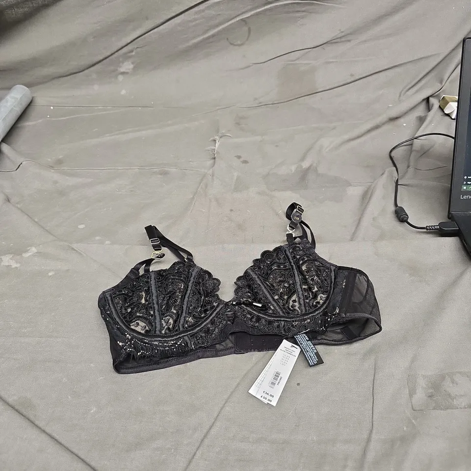 ANN SUMMERS LACE BRA – BLACK, UK 32B 