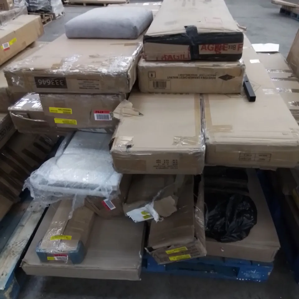 PALLET TO CONTAIN AN ASSORTMENT OF DESIGNER FURNITURE PARTS. 