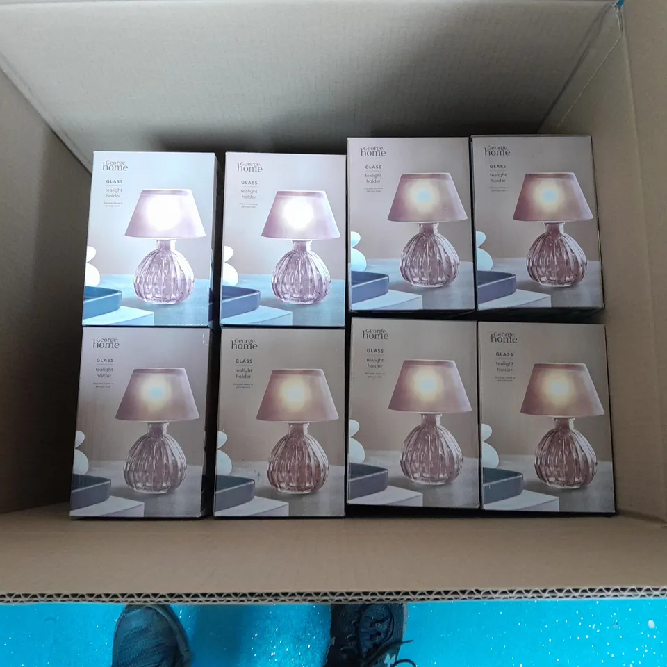 APPROXIMATELY 20 GEORGE HOME GLASS TEALIGHT HOLDERS - PINK