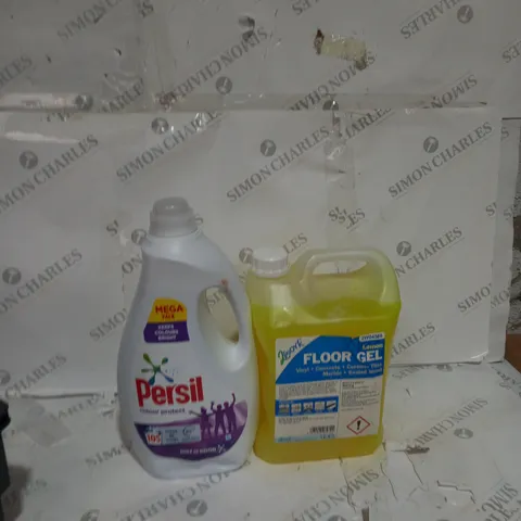 2 ASSORTED LIQUID PRODUCTS TO INCLUDE PERSIL COLOUR PROTECT AND LEMON FLOOR GEL - COLLECTION ONLY