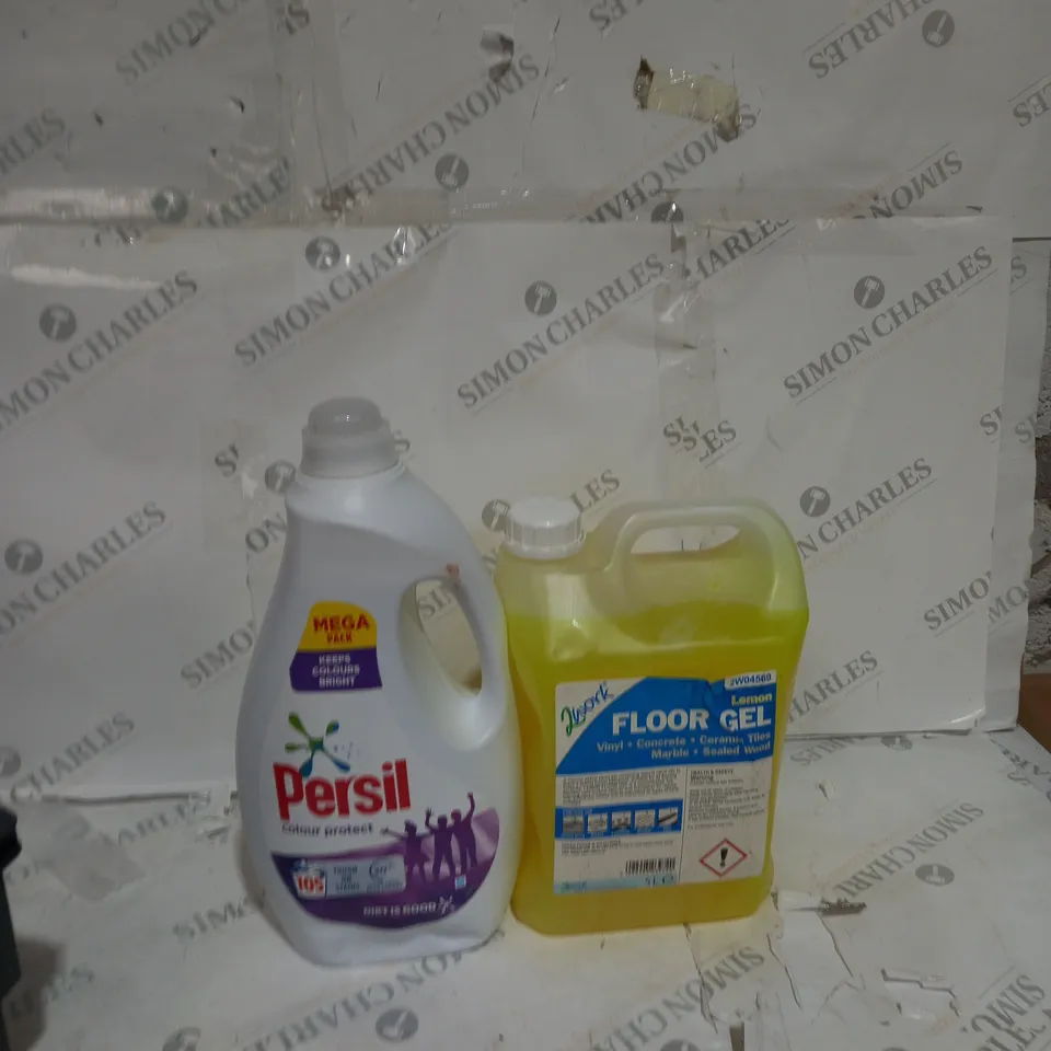2 ASSORTED LIQUID PRODUCTS TO INCLUDE PERSIL COLOUR PROTECT AND LEMON FLOOR GEL - COLLECTION ONLY 