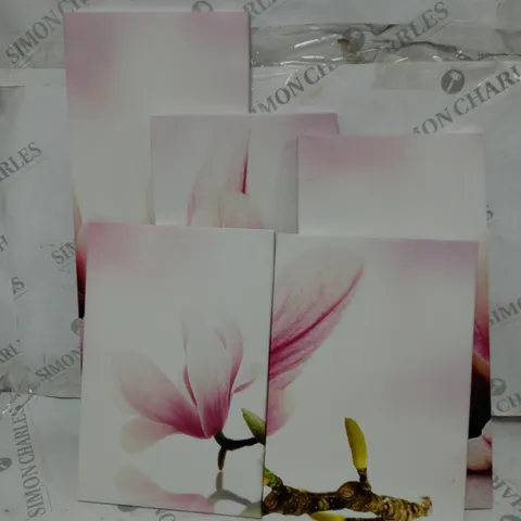 BOXED EAST URBAN HOME MAGNOLIAS PINK FLOWERS MULTI-PIECE CANVAS