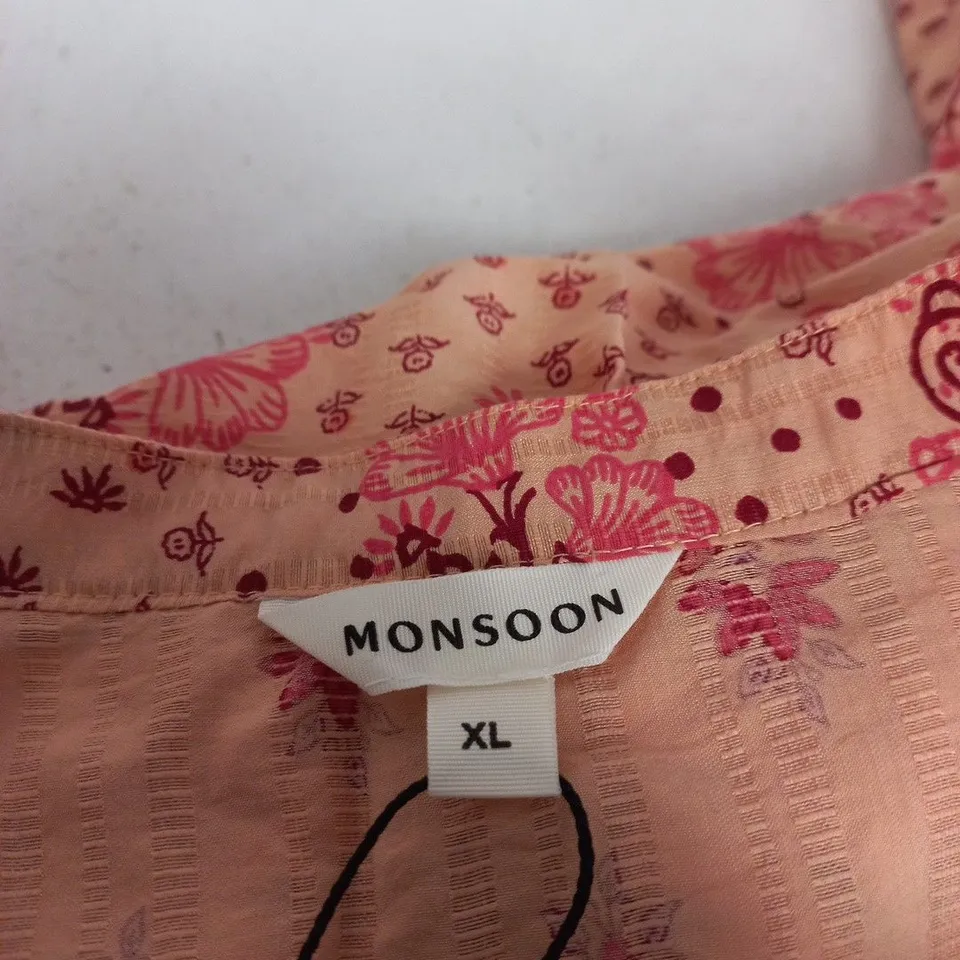 MONSOON PEACH PINK FLORAL DRESS – LADIES, SIZE XL