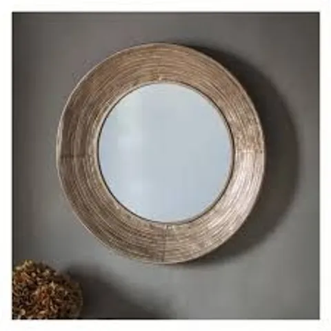 BOXED KNOWLE ROUND CONCAVE GOLD FRAME MIRROR 72CM