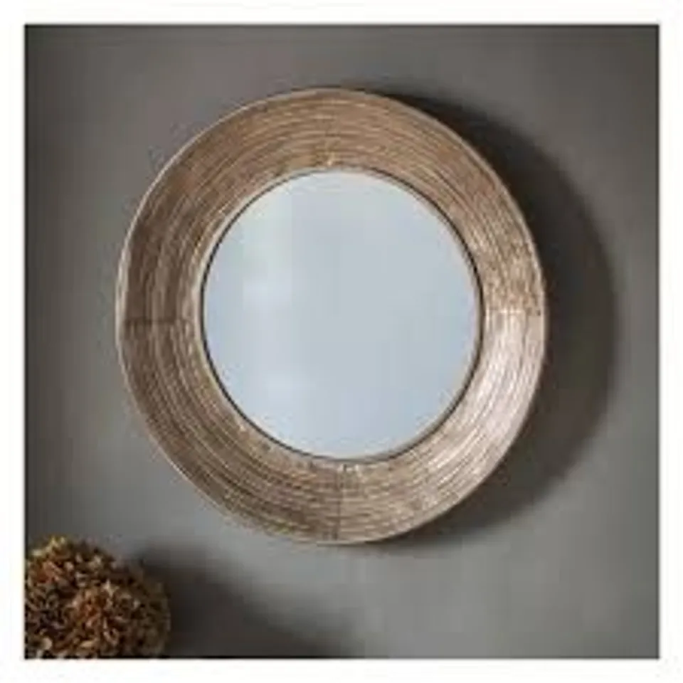 BOXED KNOWLE ROUND CONCAVE GOLD FRAME MIRROR 72CM