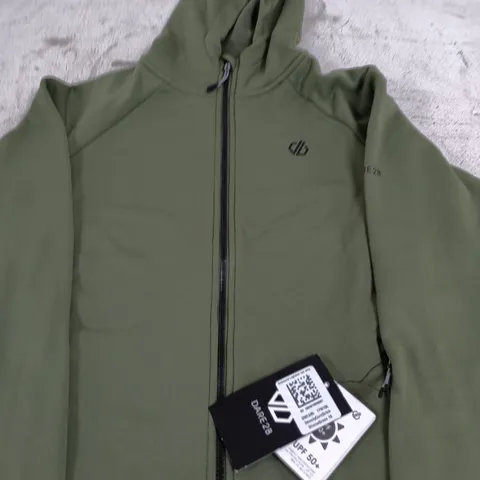 DARE 2B OLIVE GREEN HOODED FLEECE JACKET, UK 10 (EU 36)