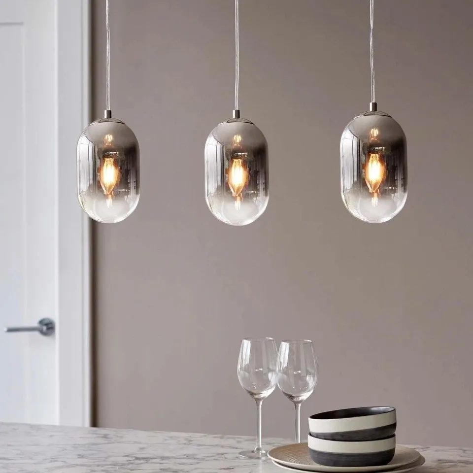BOXED DANETTI MONROE CHROME 3 LIGHT BAR PENDANT
