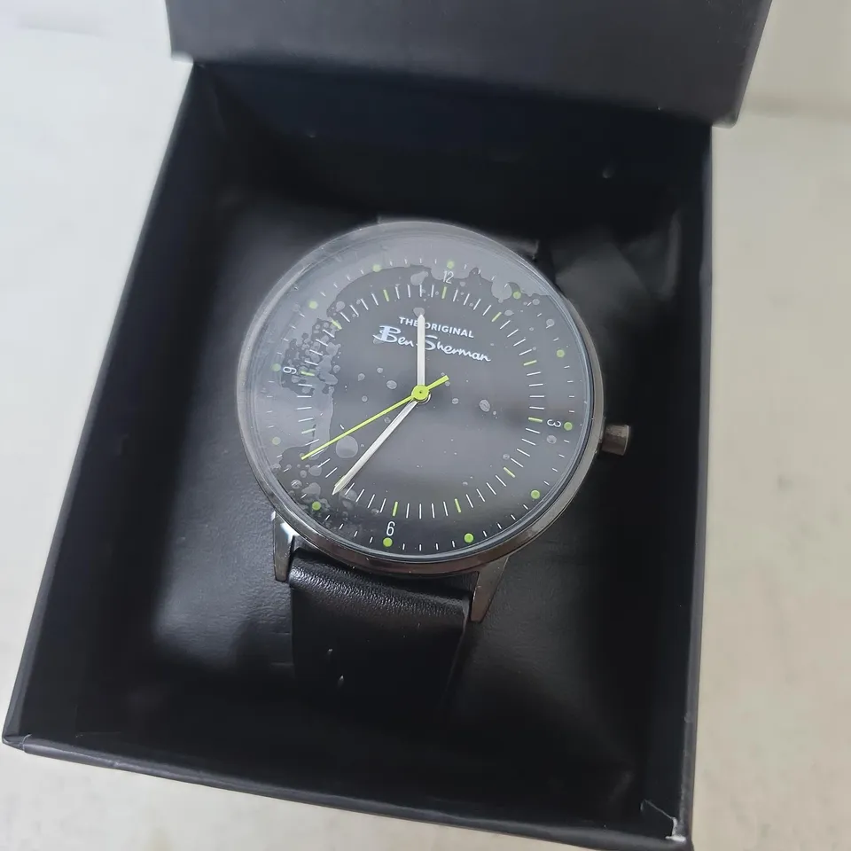 BOXED BEN SHERMAN BLACK DIAL WATCH