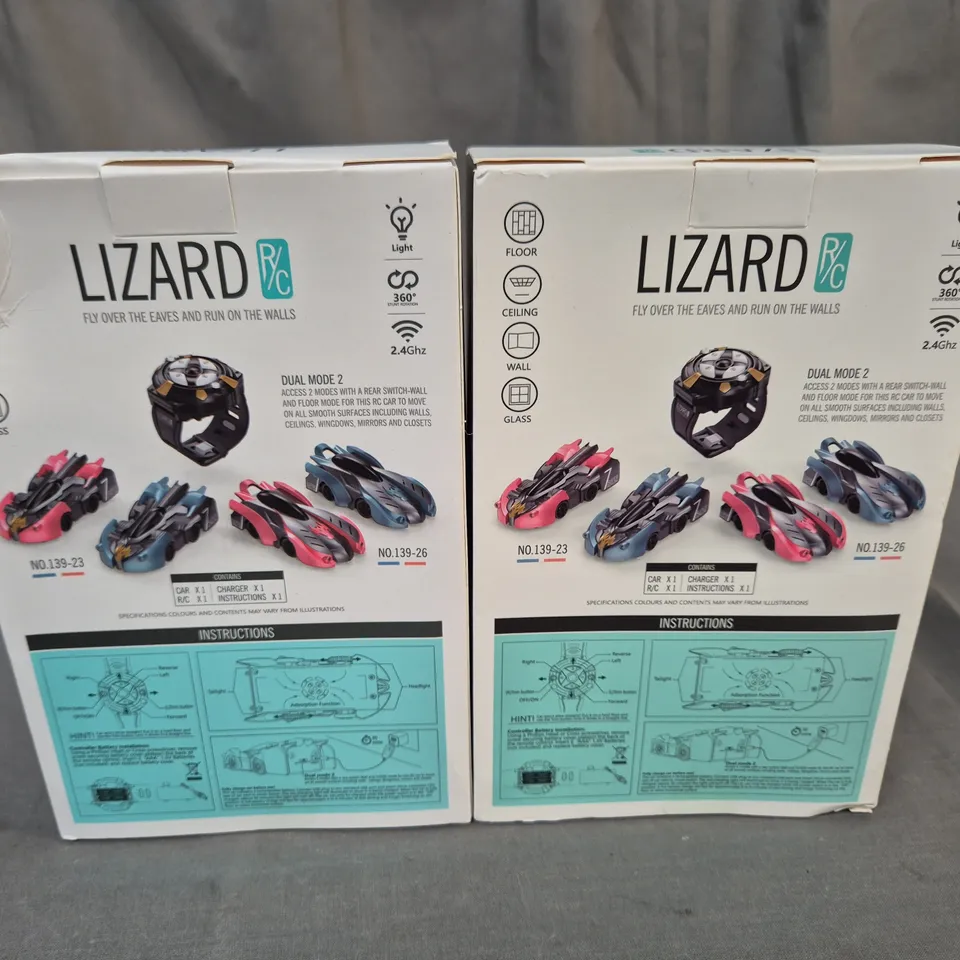 LOT OF 2 LIZARD R/C WALL DRINVING CARS