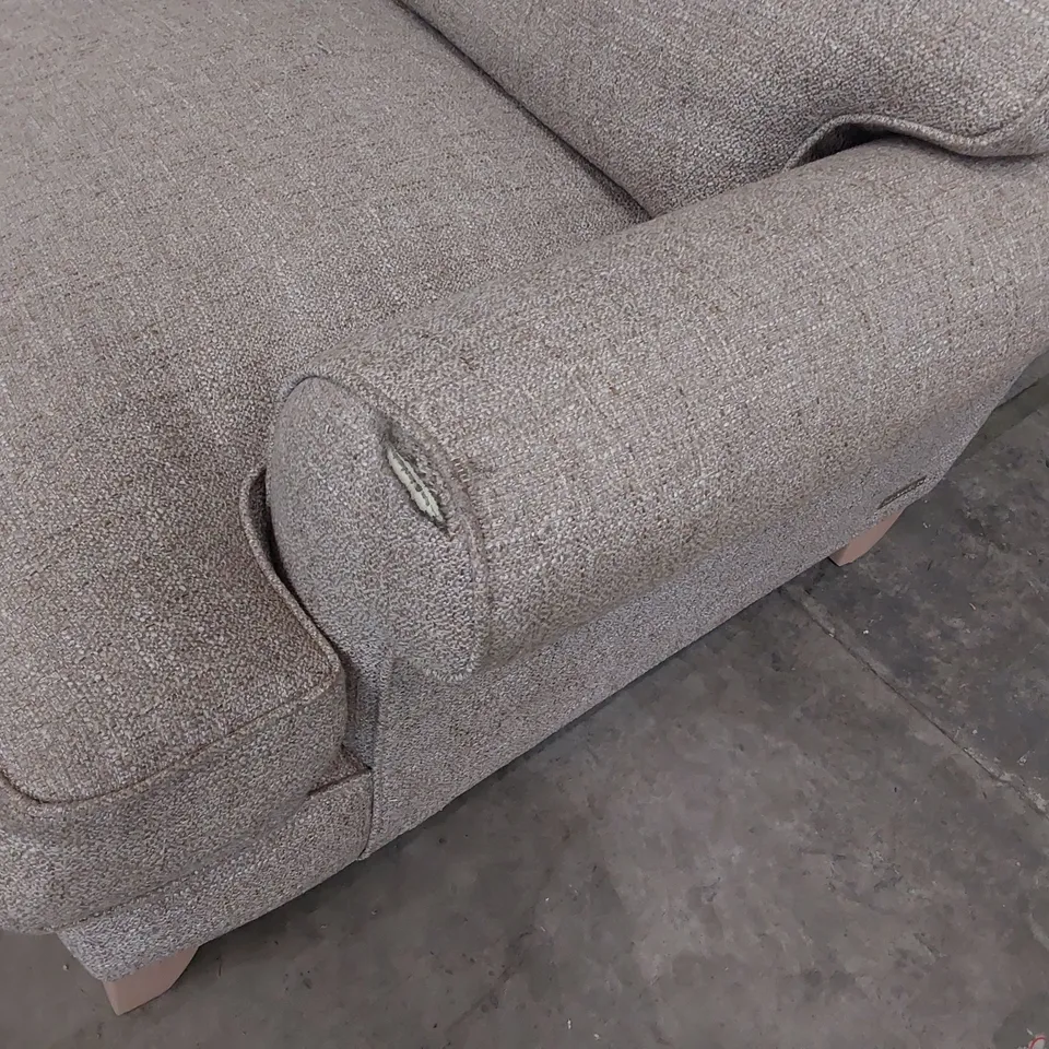 QUALITY BRITISH DESIGNER LOUNGE Co. FOUR SEATER SOFA OATMEAL FABRIC 