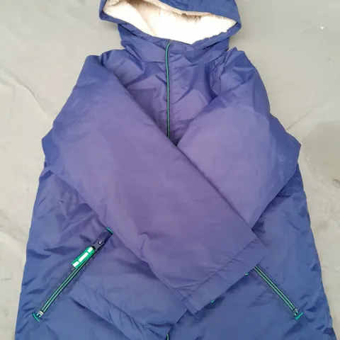 MINI BODEN KID'S SHERPA LINED ANORAK IN NAVY SIZE 7-8 YEARS