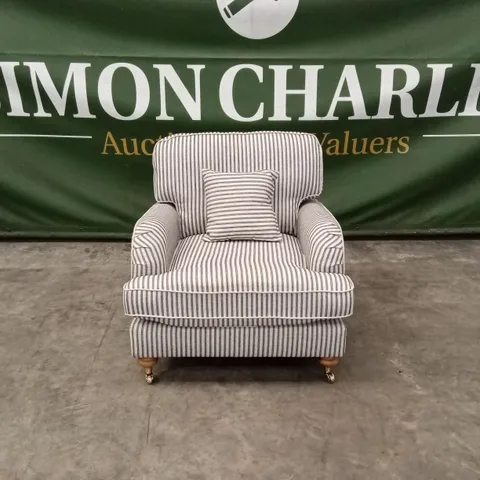 BAY STRIPE FABRIC ARMCHAIR