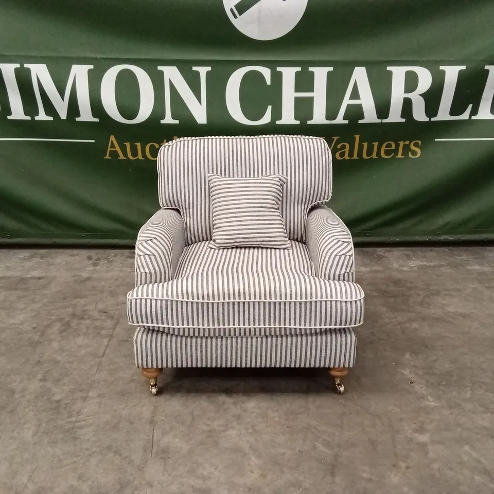 BAY STRIPE FABRIC ARMCHAIR RRP £749