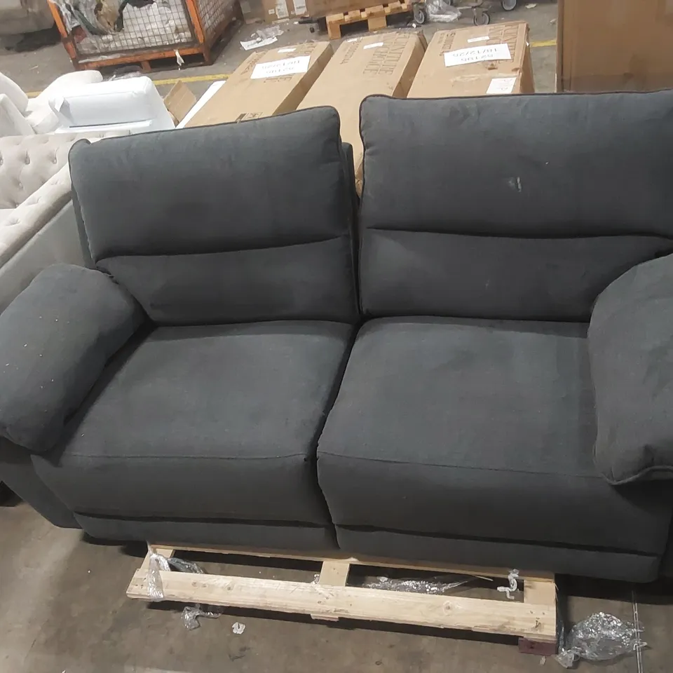 QUALITY DESIGNER SEVILLE 3 SEATER RECLINER SOFA, SLATE GREY CLASSIC PLUSH FABRIC