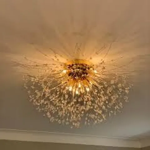 BOXED WILDMAN 8 LIGHT CRYSTAL STARBURST CEILING LIGHT SPUTNIK FLUSH (1 BOX)
