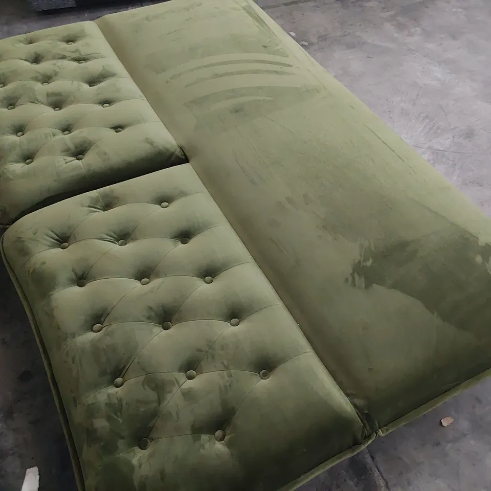 DESIGNER CLICK CLAK SOFA BED GREEN PLUSH FABRIC 