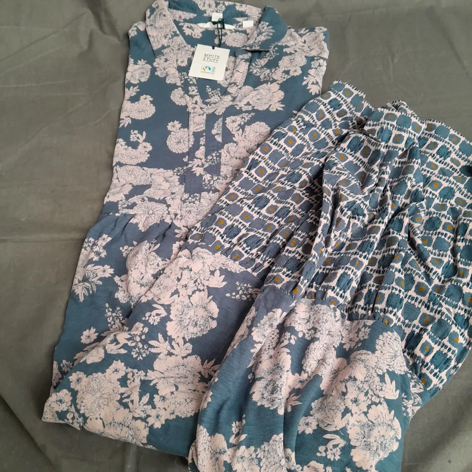 WHITE STUFF AIMEE JERSEY DRESS BLUE MLT UK 16