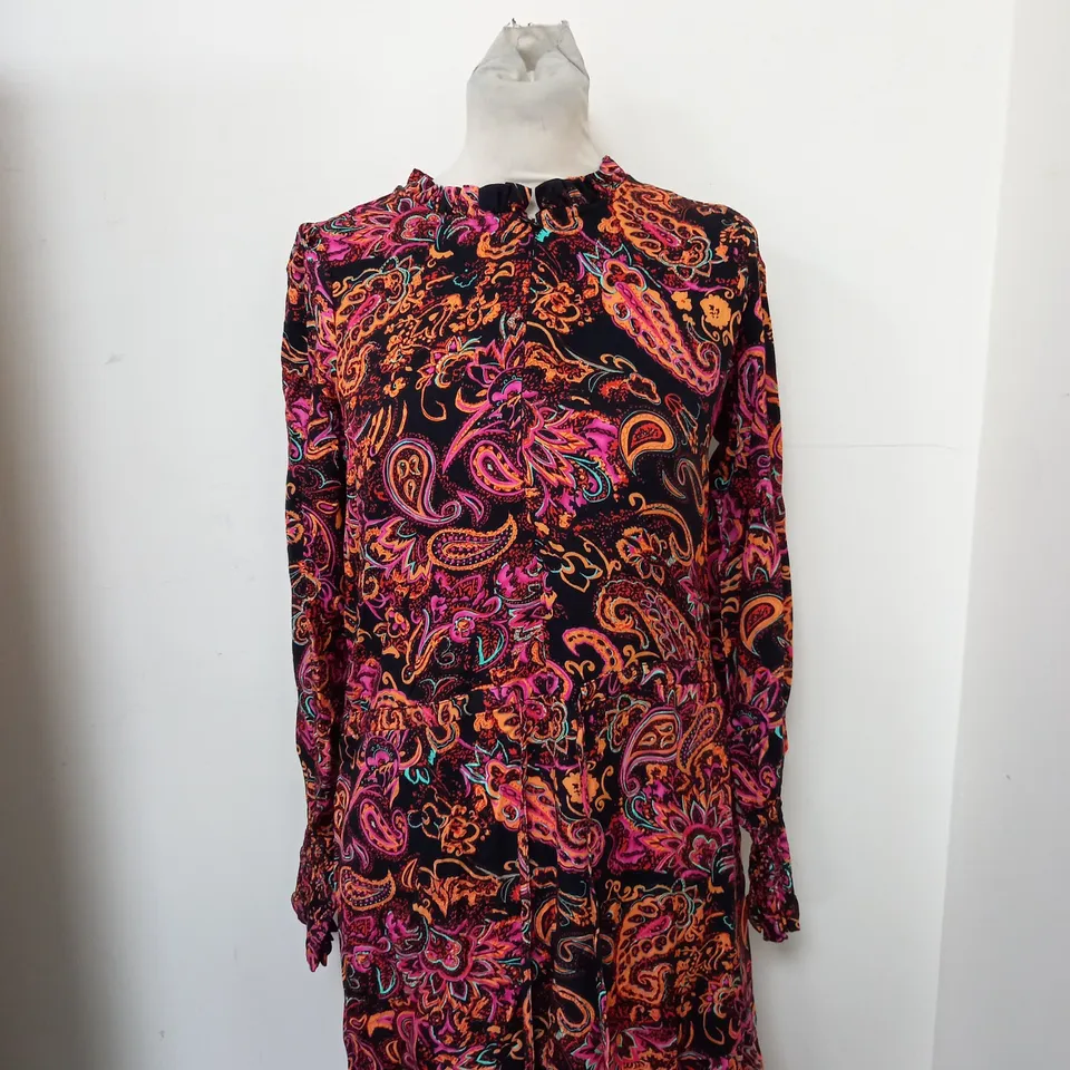 SAINT+SOFIA OLIVIA ZIP UP DRESS IN VIVID PAISLEY SIZE 8