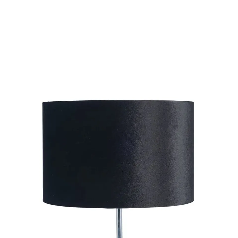 BOXED LAMPENSCHIRM BLACK AND SILVER VELVET LAMP SHADE